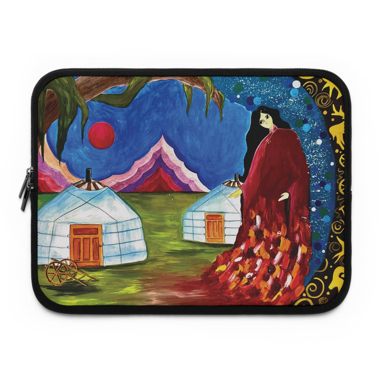 Art of Love Collection - Mongolia, Land of Dreams & Adventure "A Yurt Story" Laptop Sleeve (Sizes 7”, 10”, 13”, 15”, 17”)