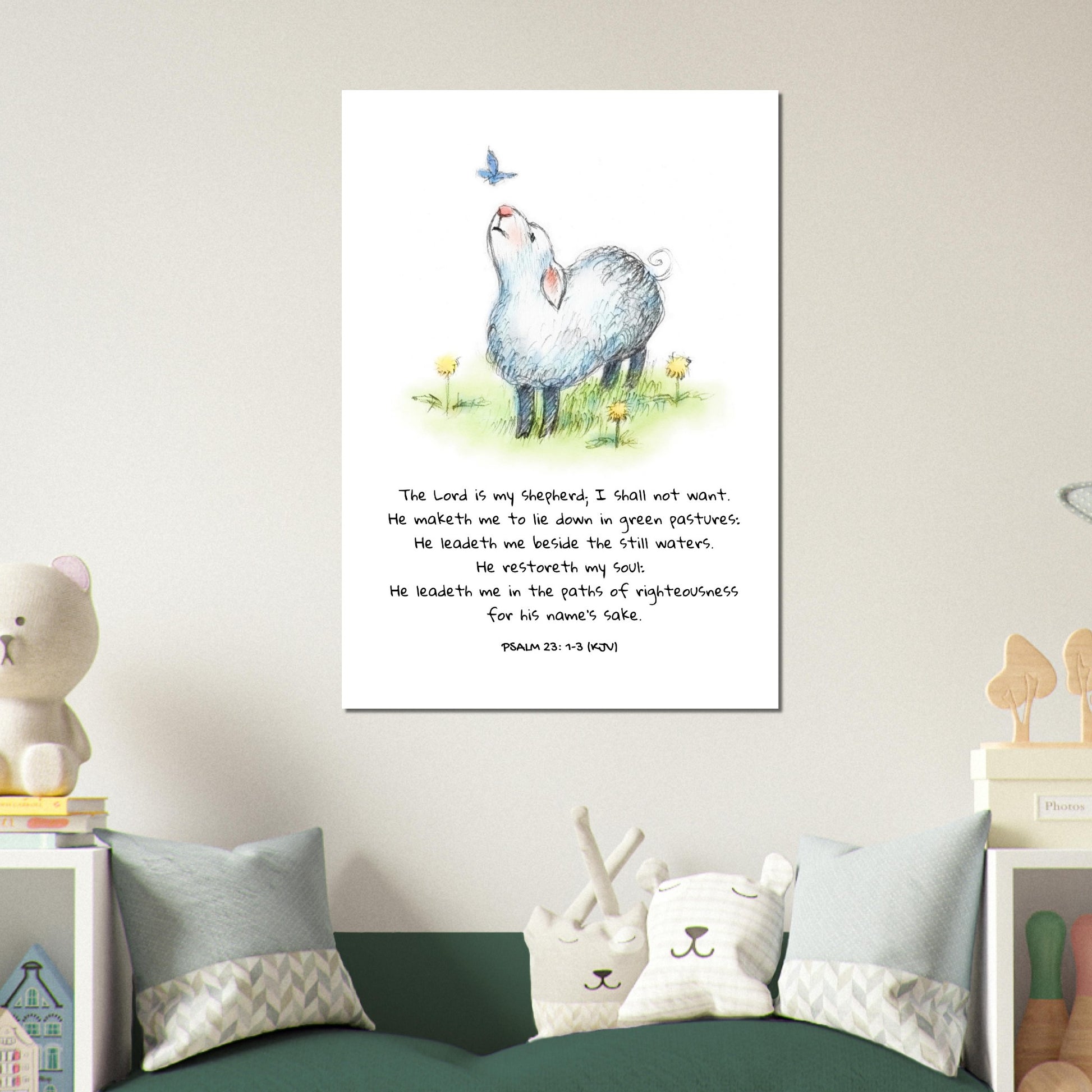 The Lord Is My Shepherd Poster | Inspirational Christian Gift & Home Decor