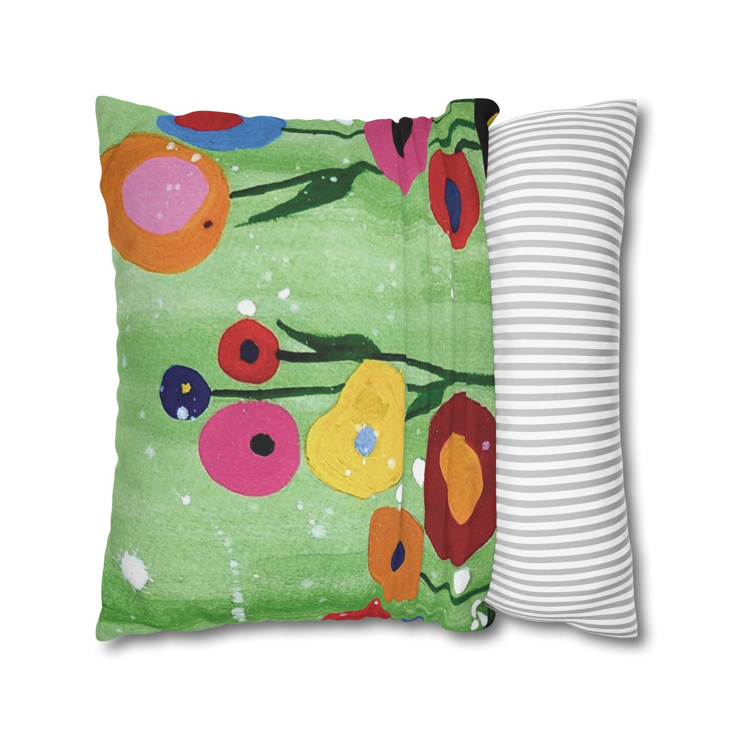 Art of Love Collection - Mongolia, Land of Dreams & Adventure "Colourful Spring" Spun Polyester Square Cushion Cover Pillow Case