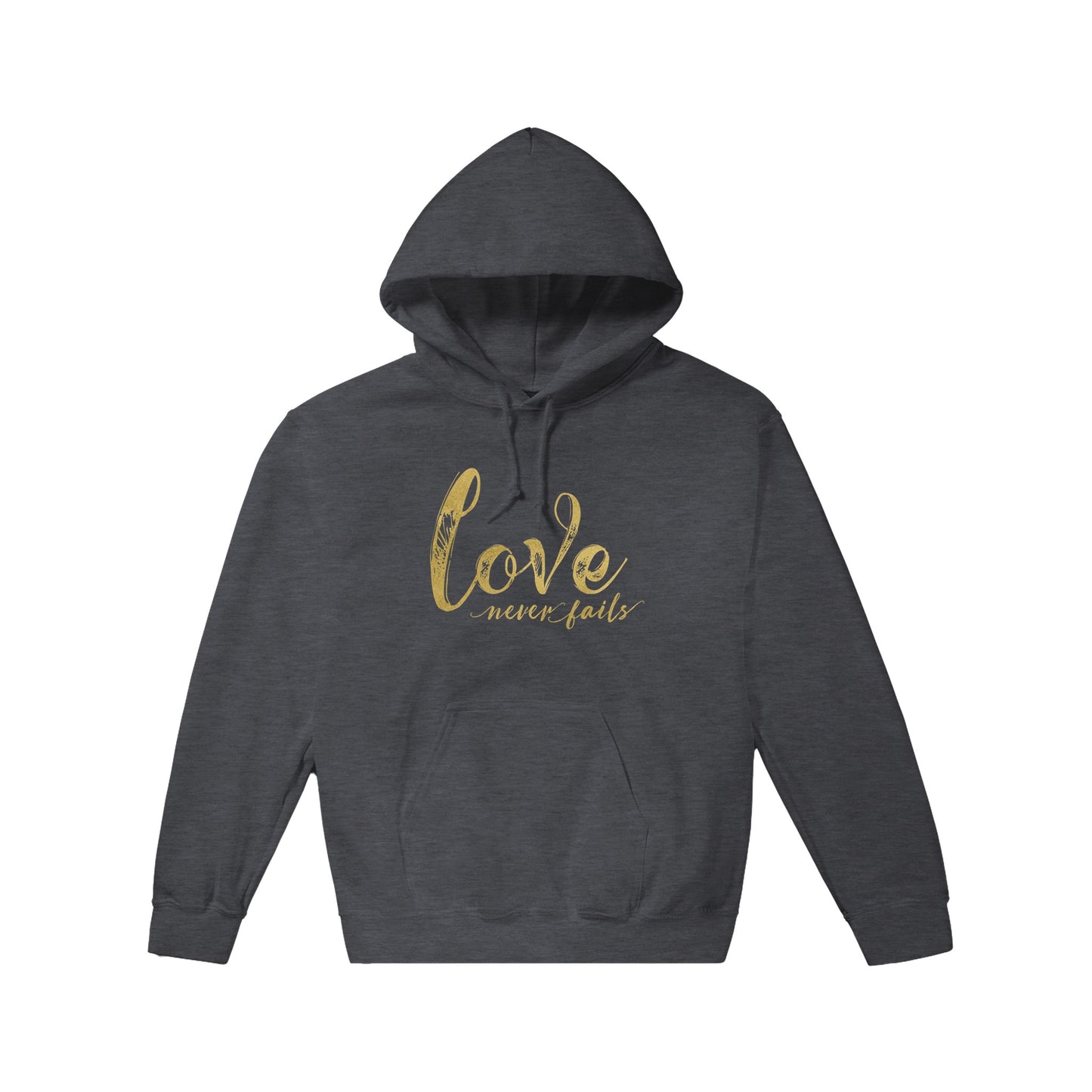 Love Never Fails Classic Unisex Pullover Hoodie | Inspirational Christian Gift & Apparel