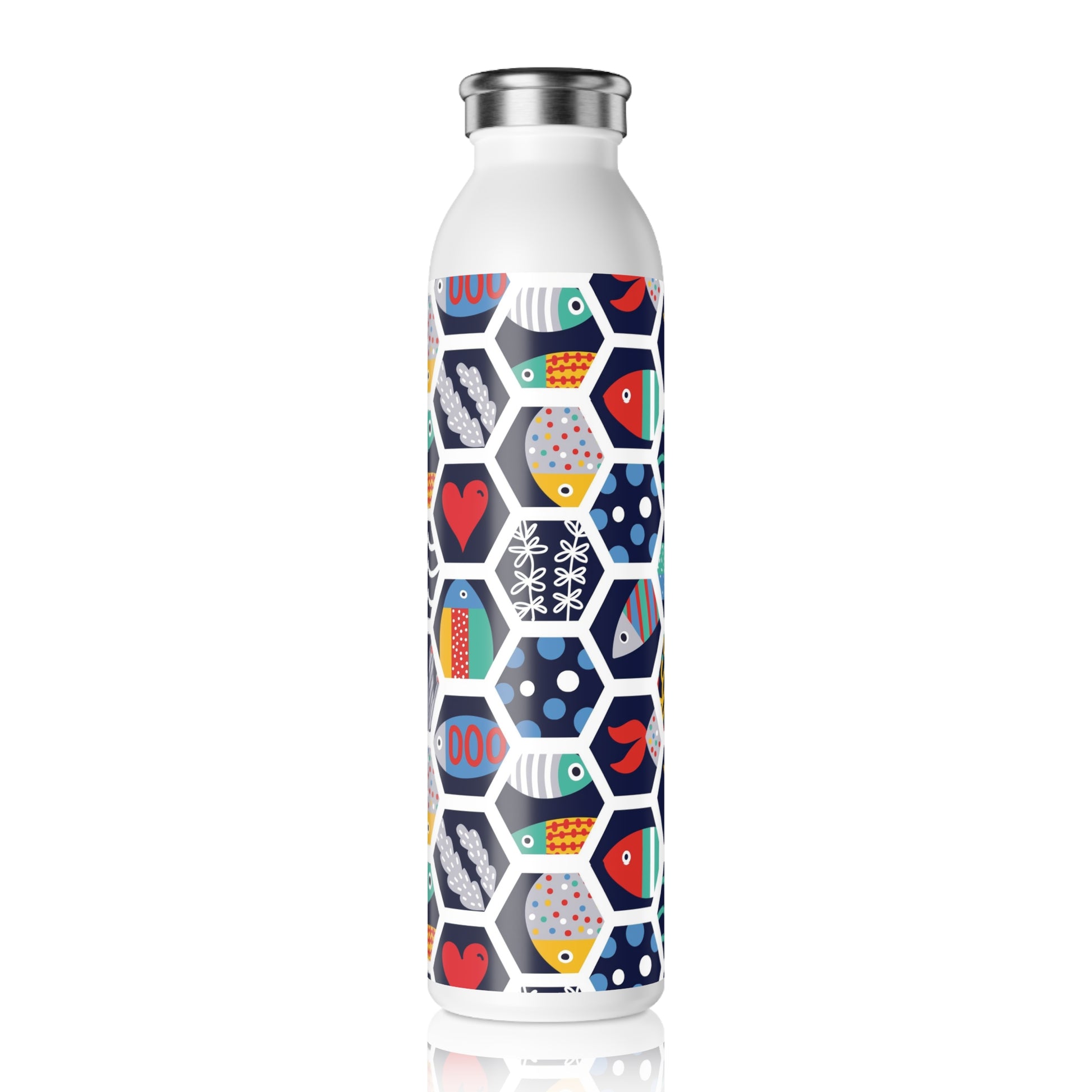 Colourful Fish World Slim Water Bottle, 20oz | Unique Gifts For Any Occasion