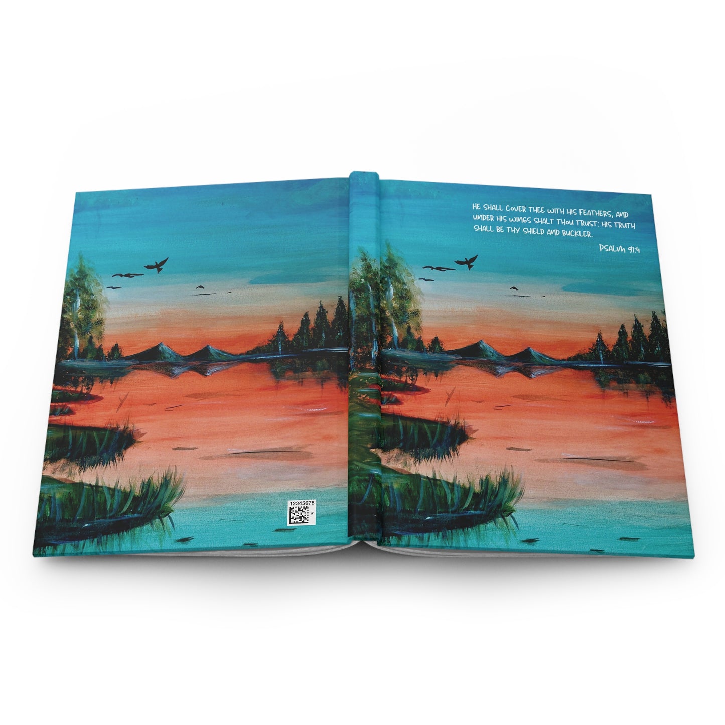 Art of Love Collection - Mongolia, Land of Dreams & Adventure “Waters of Mongolia” Matte Hardcover Notebook Journal (Psalm 91:4 Bible Verse)