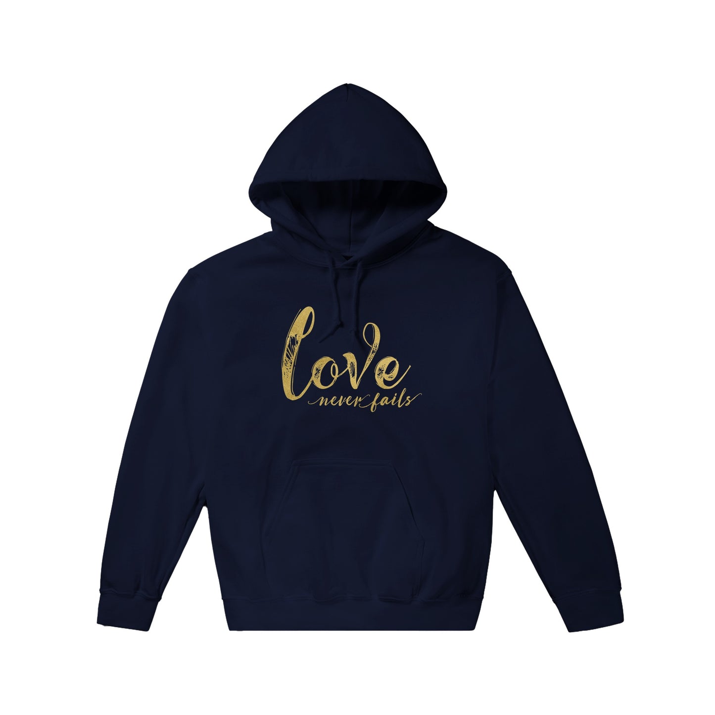 Love Never Fails Classic Unisex Pullover Hoodie | Inspirational Christian Gift & Apparel