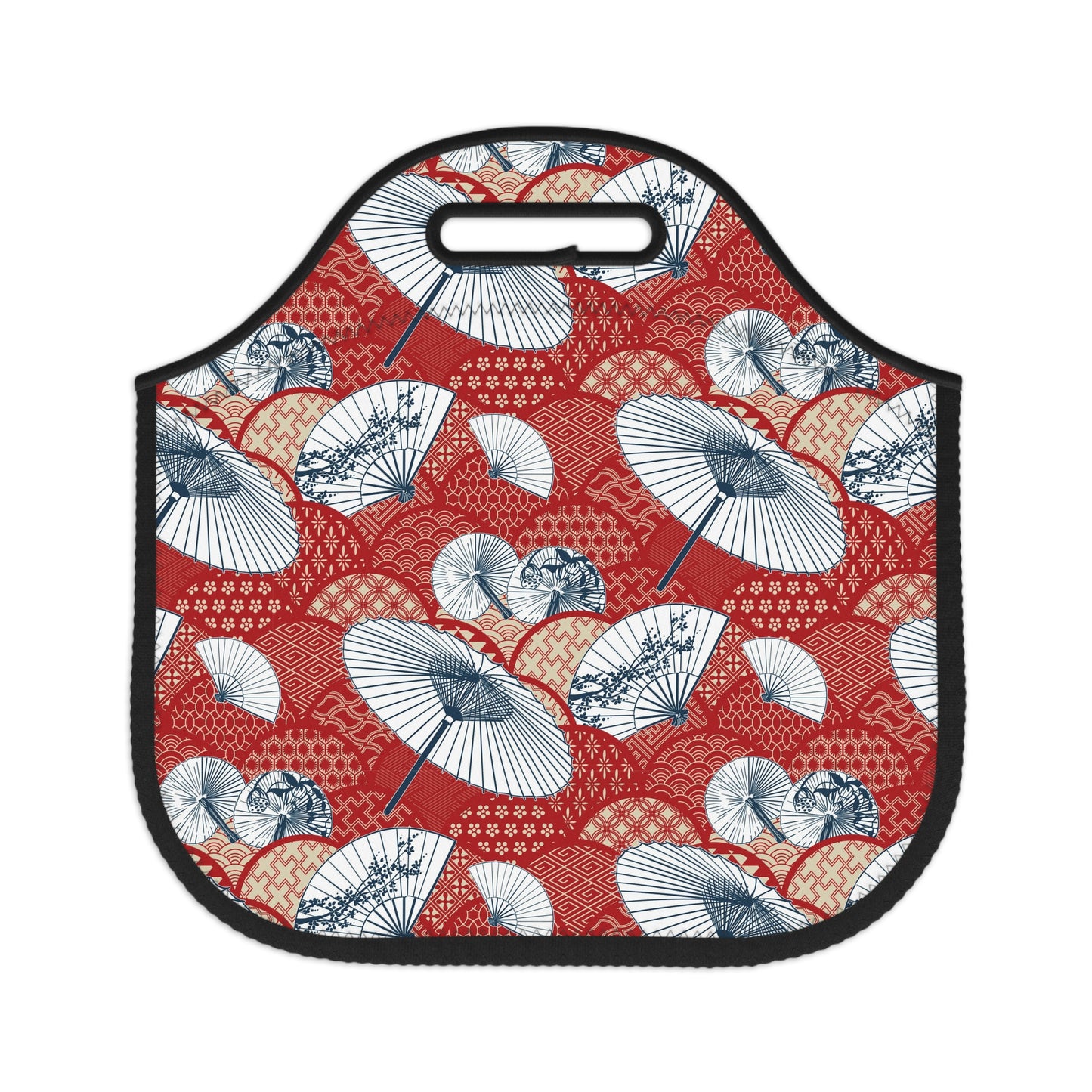 Traditional Japanese Umbrella Kimono Pattern Reusable Neoprene Lunch Bag | Unique Gifts For Any Occasion