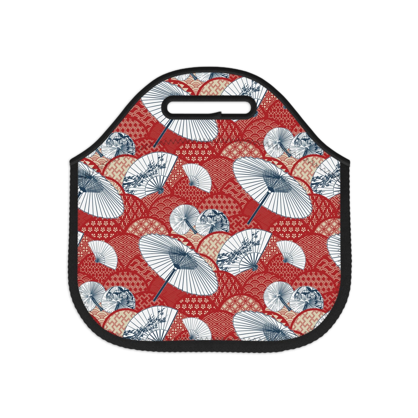 Traditional Japanese Umbrella Kimono Pattern Reusable Neoprene Lunch Bag | Unique Gifts For Any Occasion