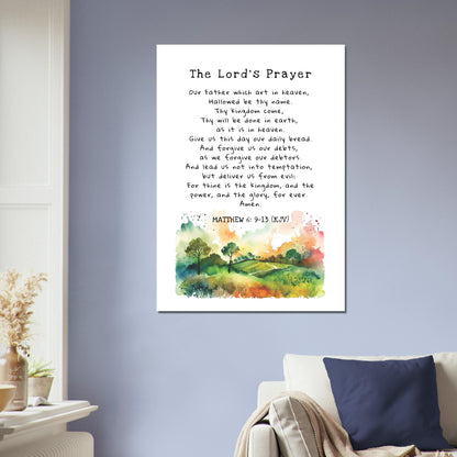 The Lord's Prayer (Matthew 6: 9) Museum Quality Poster | Inspirational Christian Gift & Home Decor