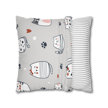 Best Friends Cute Kittens Spun Polyester Square Cushion Cover Pillow Case - THE LITTLE BIG TREE