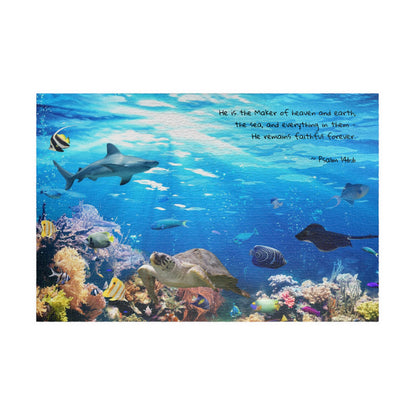 He Is The Creator of Heaven & Earth (bible verse Psalm 146:6 ) - Jigsaw Puzzle ( 252, 500, 1014-piece) | Inspirational Christian Gift