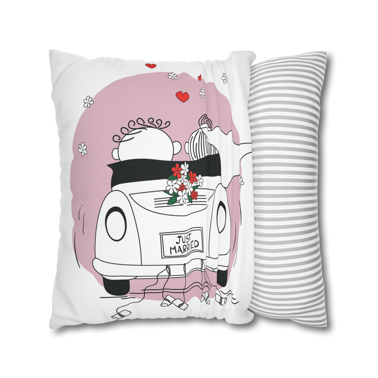 Just Married Cushion Cover Pillow Case | Unique Gifts For Wedding Bridal Valentines