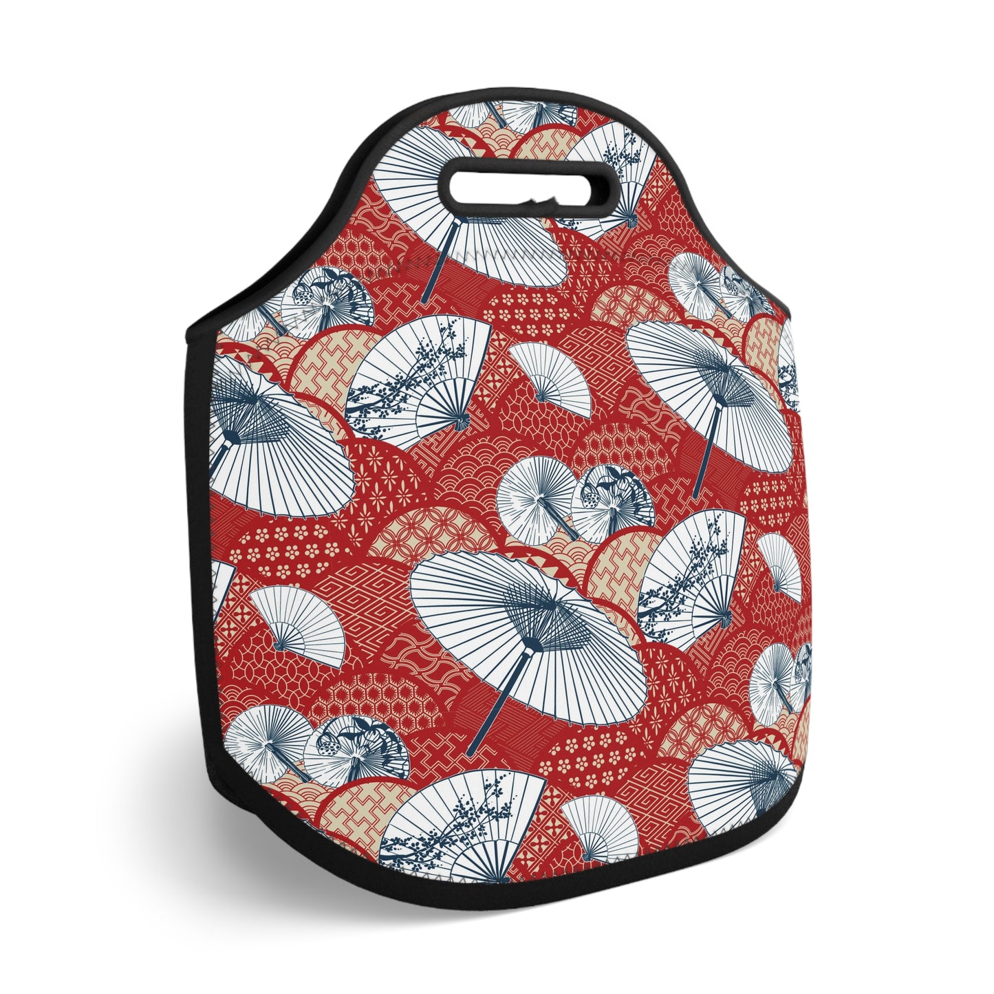 Traditional Japanese Umbrella Kimono Pattern Reusable Neoprene Lunch Bag | Unique Gifts For Any Occasion