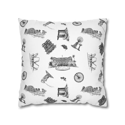 Singapore Heritage Landmarks Spun Polyester Square Cushion Cover Pillow Case