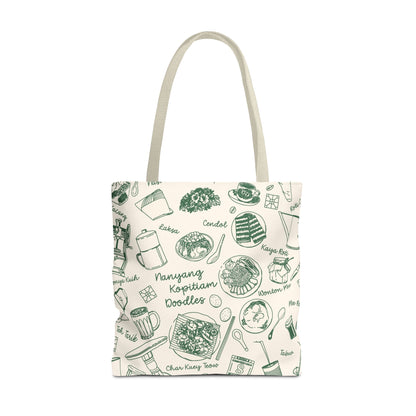 Singapore Heritage Nanyang Coffeeshop Doodles Tote Bag