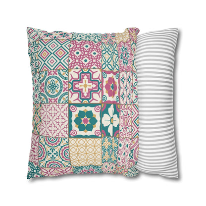 Singapore Heritage Peranakan "Sayang" Spun Polyester Square Cushion Cover Pillow Case