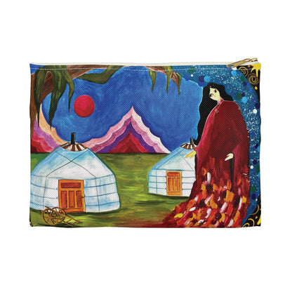 Art of Love Collection - Mongolia, Land of Dreams & Adventure "A Yurt Story" Accessory Pouch