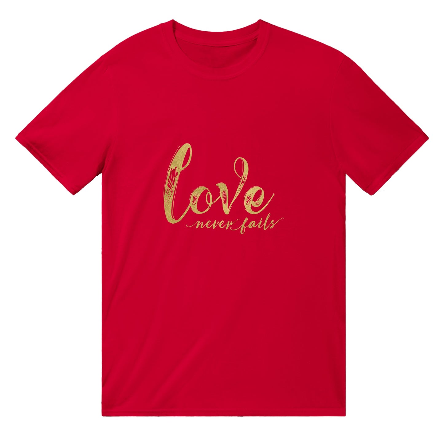 Love Never Fails - Classic Unisex Crewneck T-shirt | Unique Christian Gift & Apparel