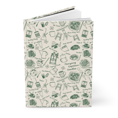 Singapore Heritage Nanyang Coffeeshop Doodles Matte Hardcover Notebook Journal