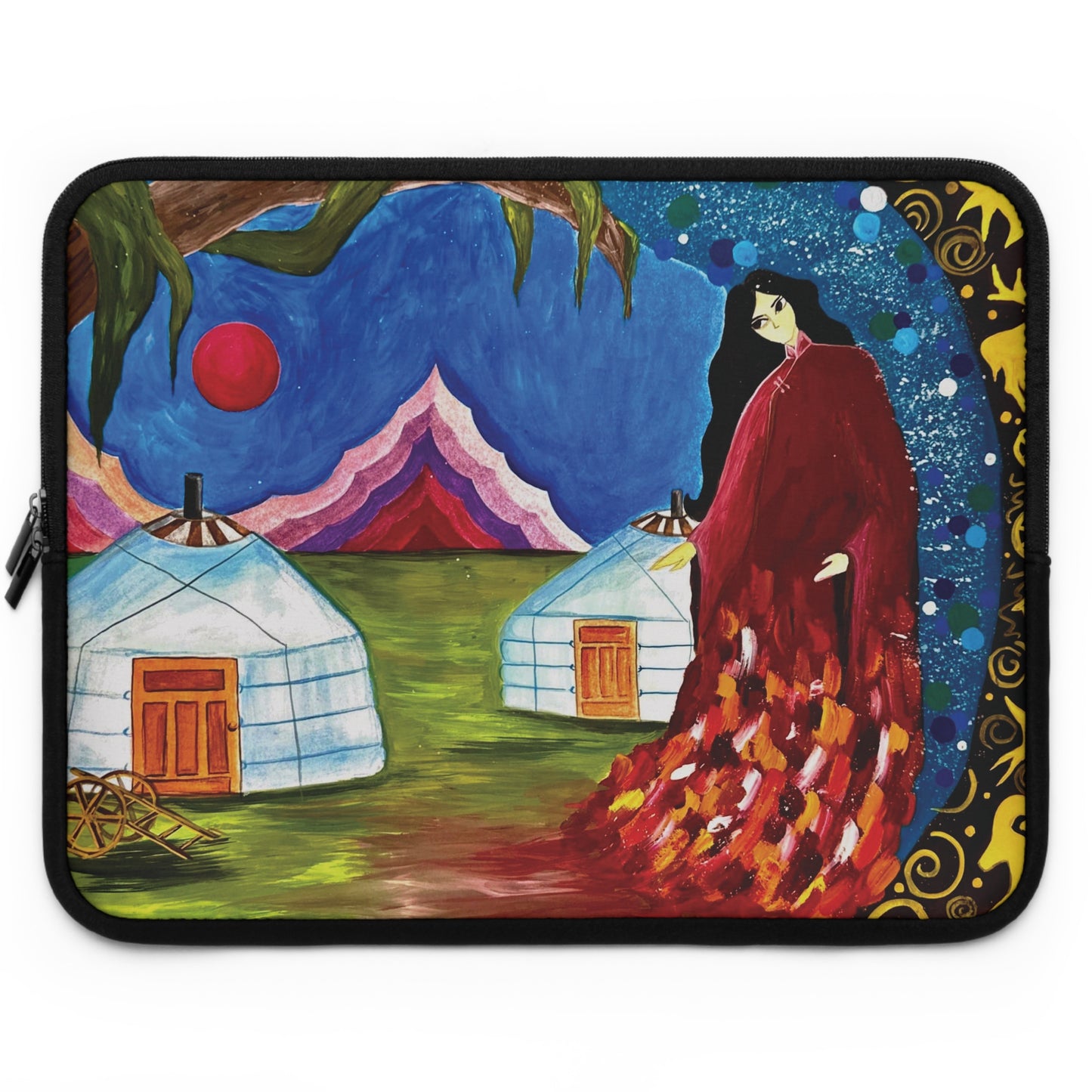 Art of Love Collection - Mongolia, Land of Dreams & Adventure "A Yurt Story" Laptop Sleeve (Sizes 7”, 10”, 13”, 15”, 17”)