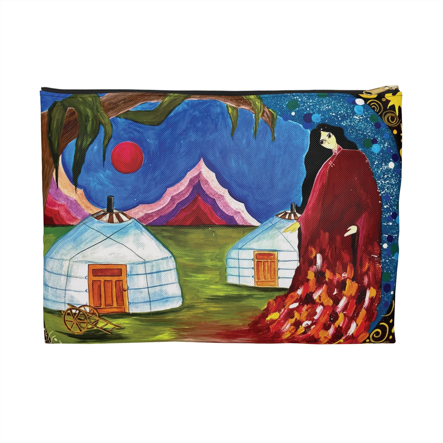 Art of Love Collection - Mongolia, Land of Dreams & Adventure "A Yurt Story" Accessory Pouch - THE LITTLE BIG TREE