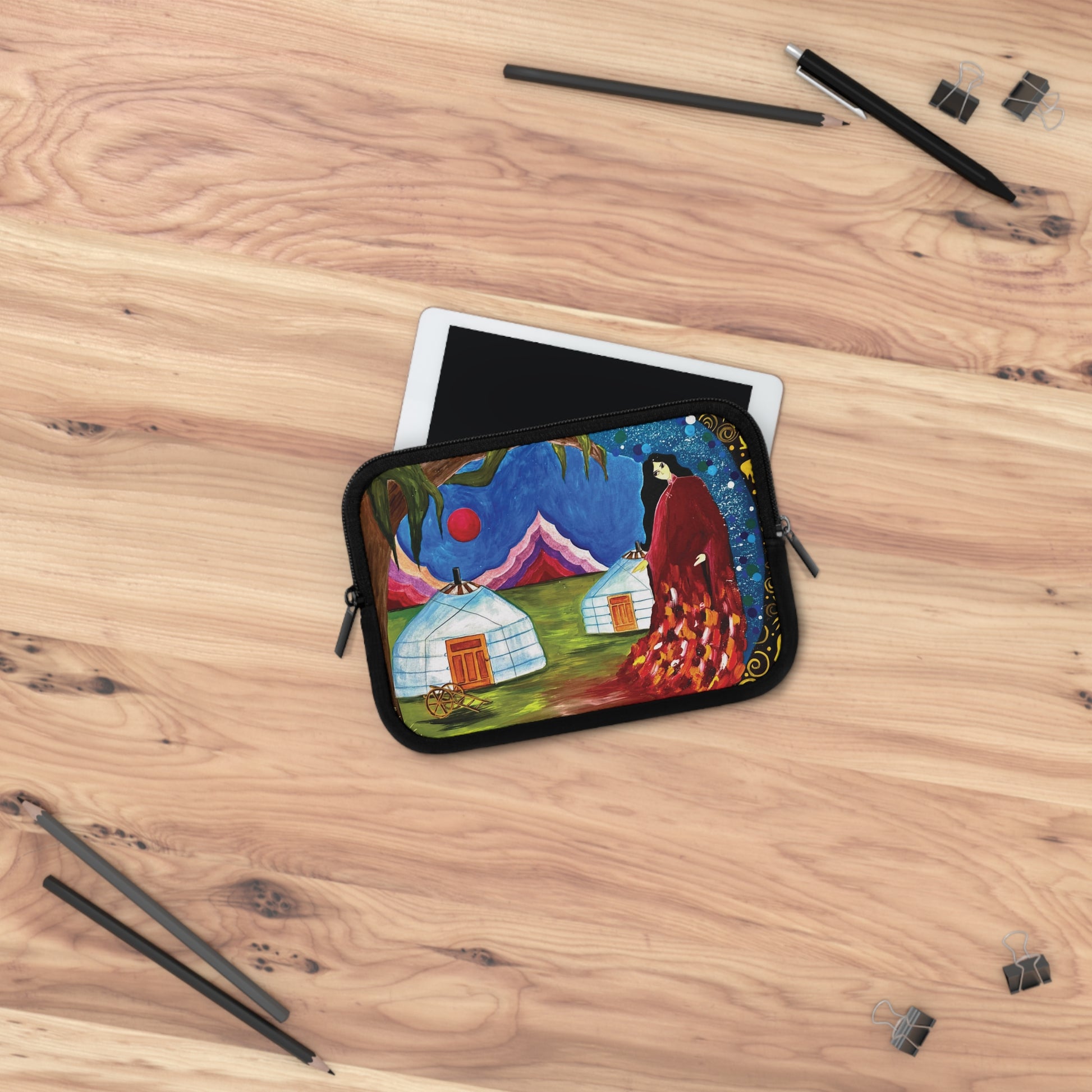 Art of Love Collection - Mongolia, Land of Dreams & Adventure "A Yurt Story" Laptop Sleeve (Sizes 7”, 10”, 13”, 15”, 17”) - THE LITTLE BIG TREE