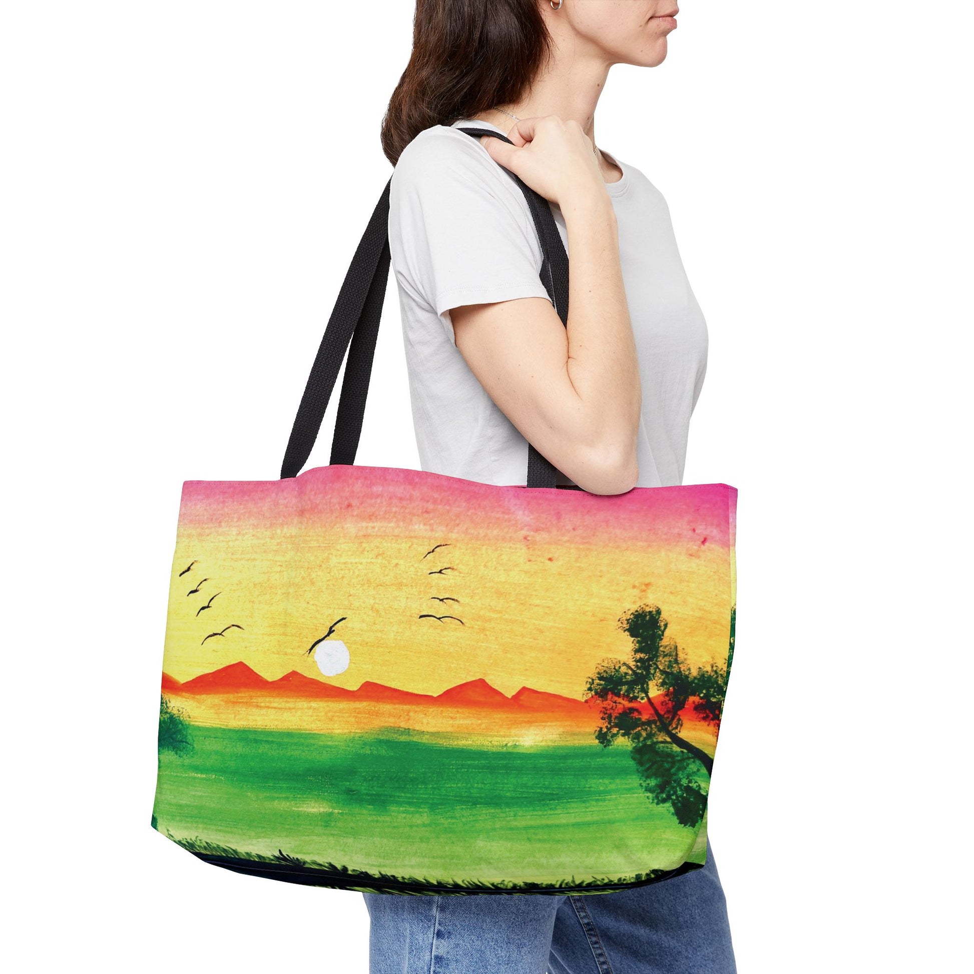 Art of Love Collection - Mongolia, Land of Dreams & Adventure "Dusk & Dawn" Weekender Tote Bag - THE LITTLE BIG TREE