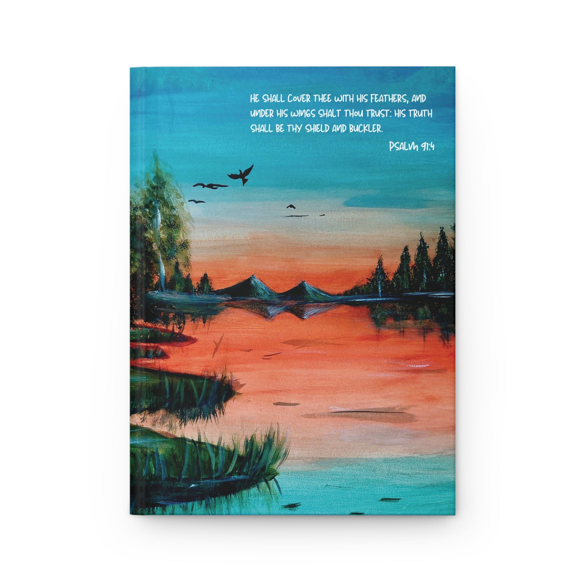 Art of Love Collection - Mongolia, Land of Dreams & Adventure “Waters of Mongolia” Matte Hardcover Notebook Journal (Psalm 91:4 Bible Verse) - THE LITTLE BIG TREE
