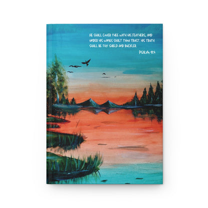 Art of Love Collection - Mongolia, Land of Dreams & Adventure “Waters of Mongolia” Matte Hardcover Notebook Journal (Psalm 91:4 Bible Verse) - THE LITTLE BIG TREE