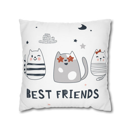 Best Friends Cute Kittens Spun Polyester Square Cushion Cover Pillow Case - THE LITTLE BIG TREE