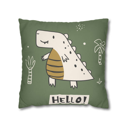 Cute Dino Spun Polyester Square Cushion Cover Pillow Case - THE LITTLE BIG TREE