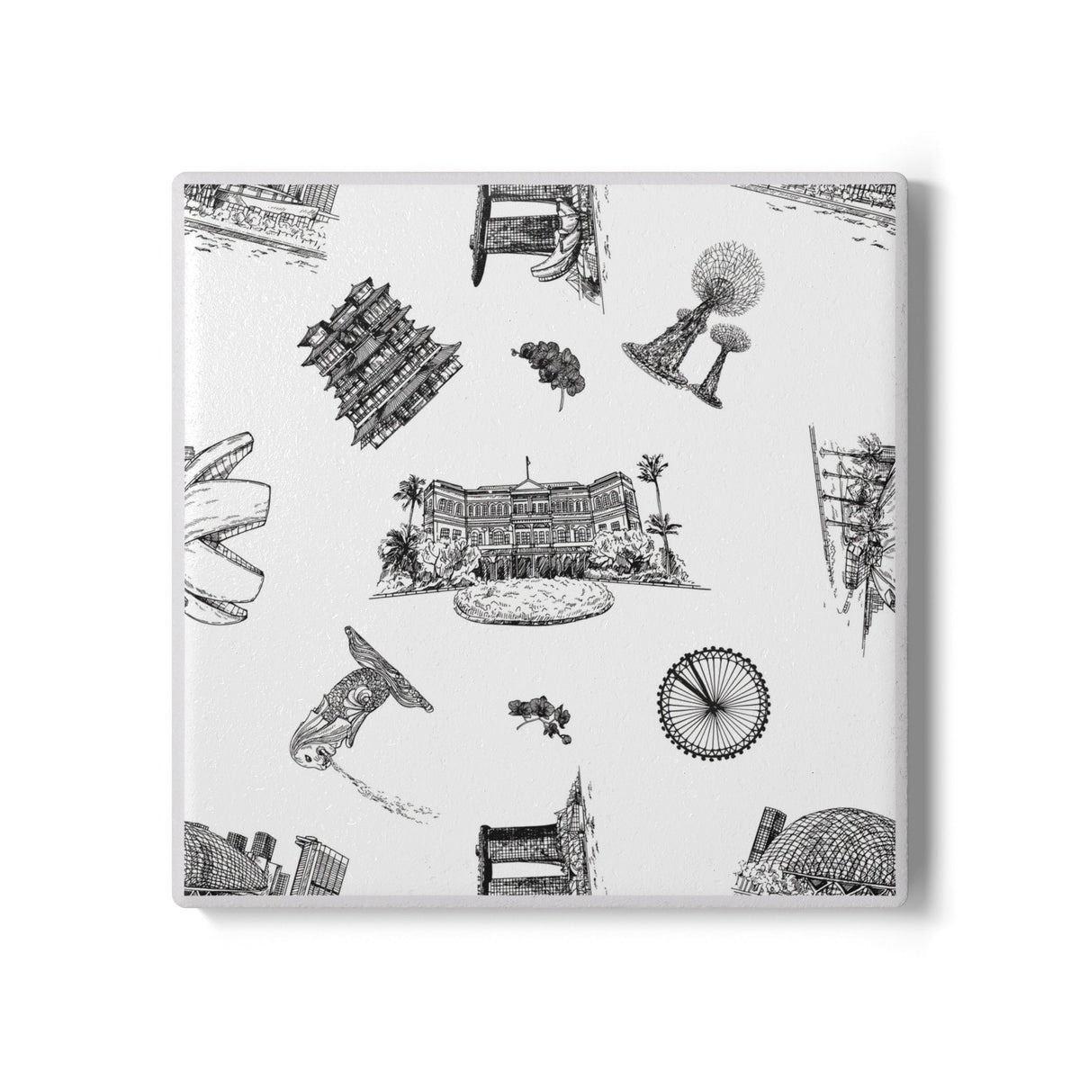 Singapore Heritage Landmarks Ceramic Coaster