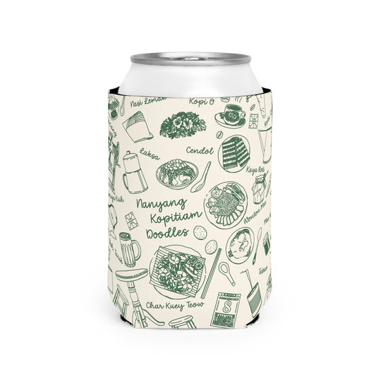 Singapore Heritage Nanyang Coffeeshop Doodles Can Cooler Sleeve