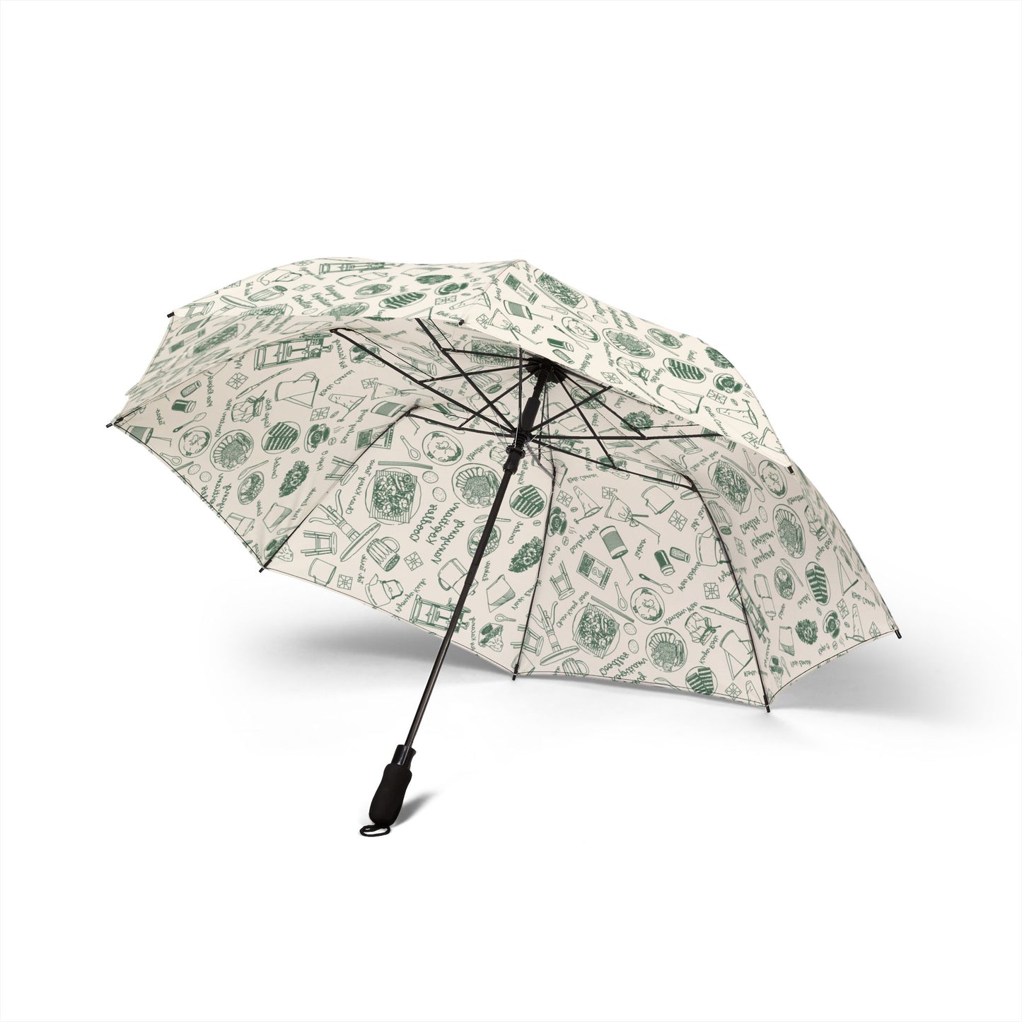 Singapore Heritage Nanyang Coffeeshop Doodles Semi-Foldable Umbrella