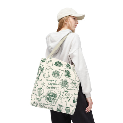 Singapore Heritage Nanyang Coffeeshop Doodles Tote Bag