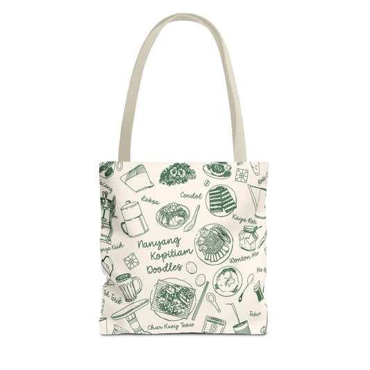 Singapore Heritage Nanyang Coffeeshop Doodles Tote Bag