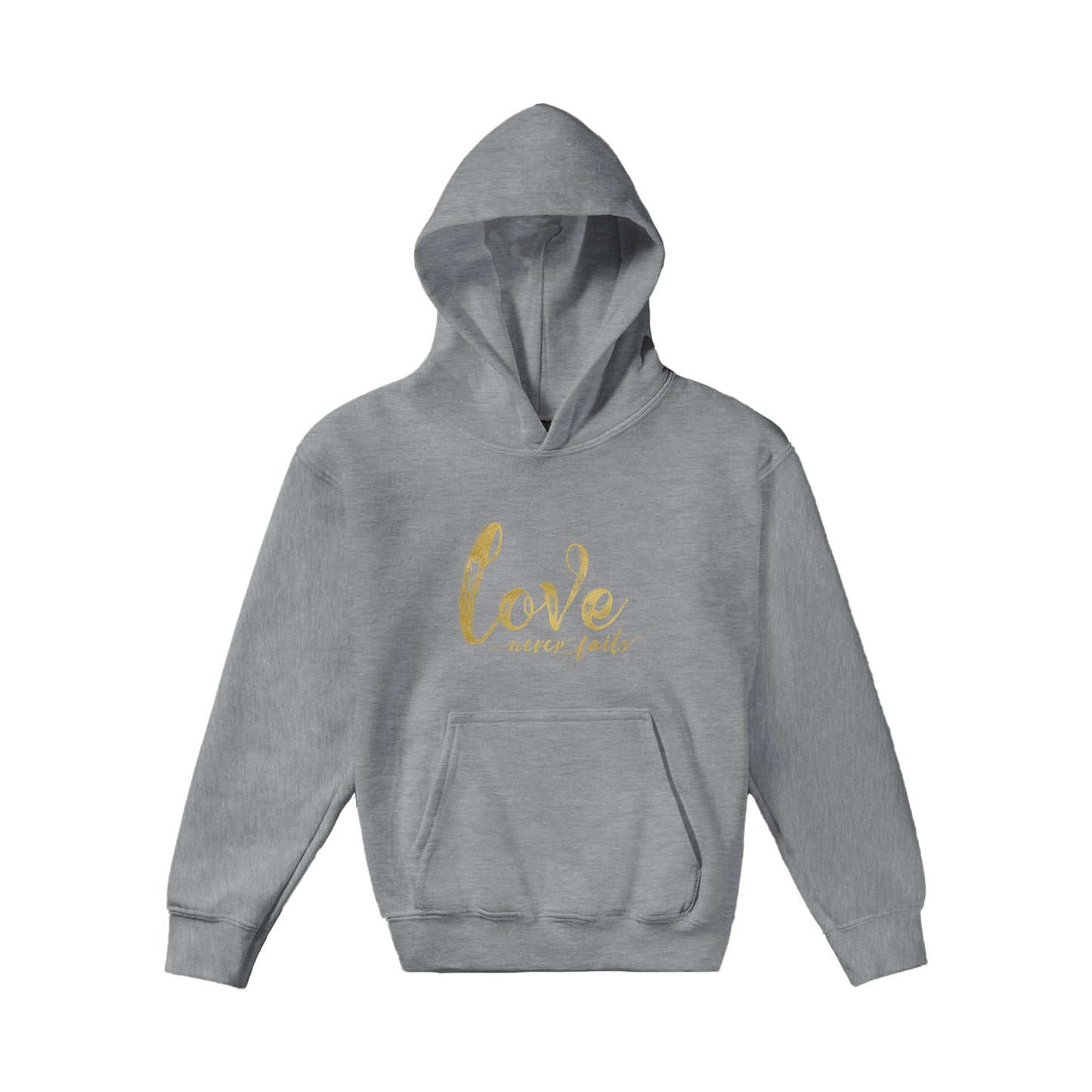 Love Never Fails Classic Kids Pullover Hoodie | Inspirational Christian Gift, Kidswear & Apparel