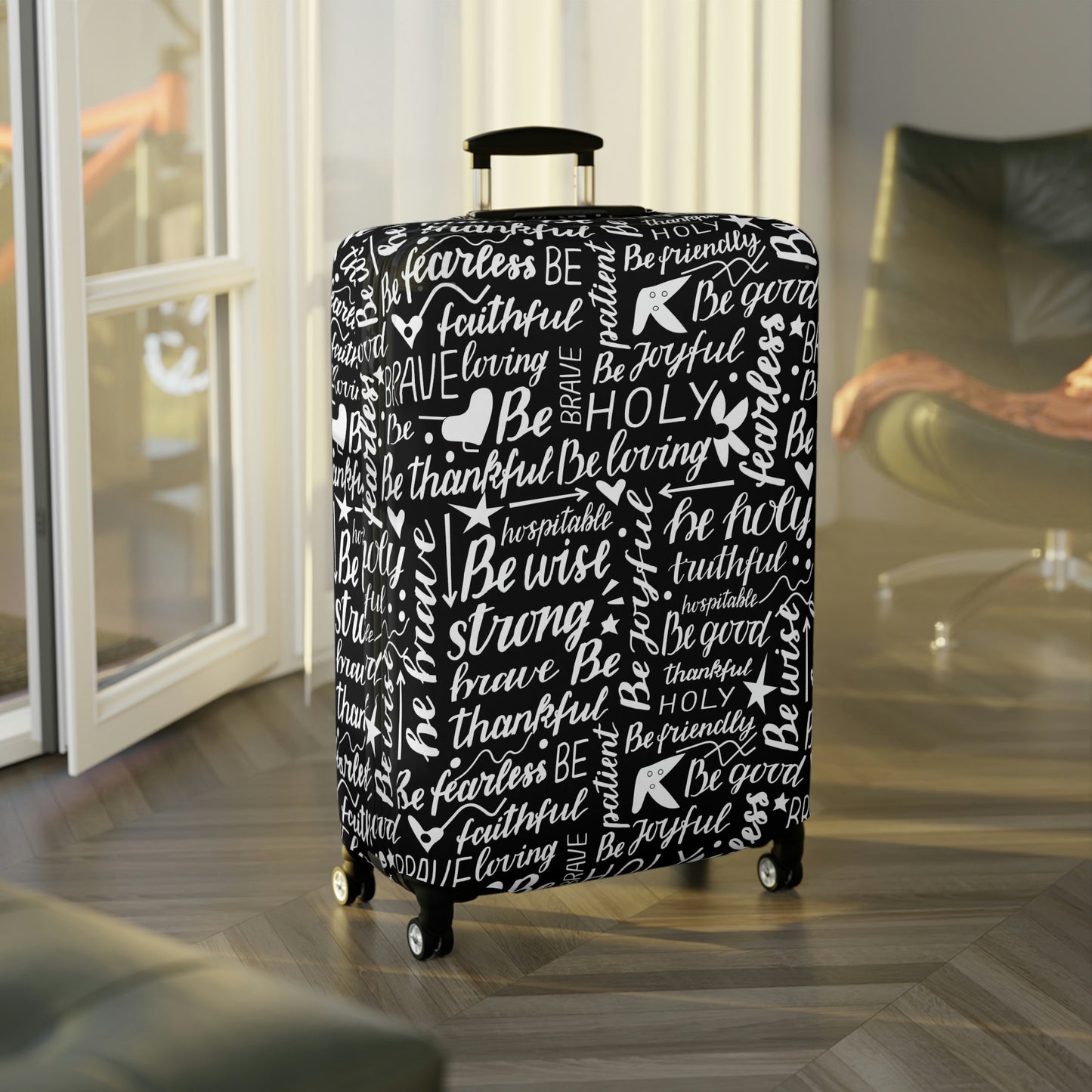 Scripture Print Luggage Cover | Unique Christian Gift & Inspiration