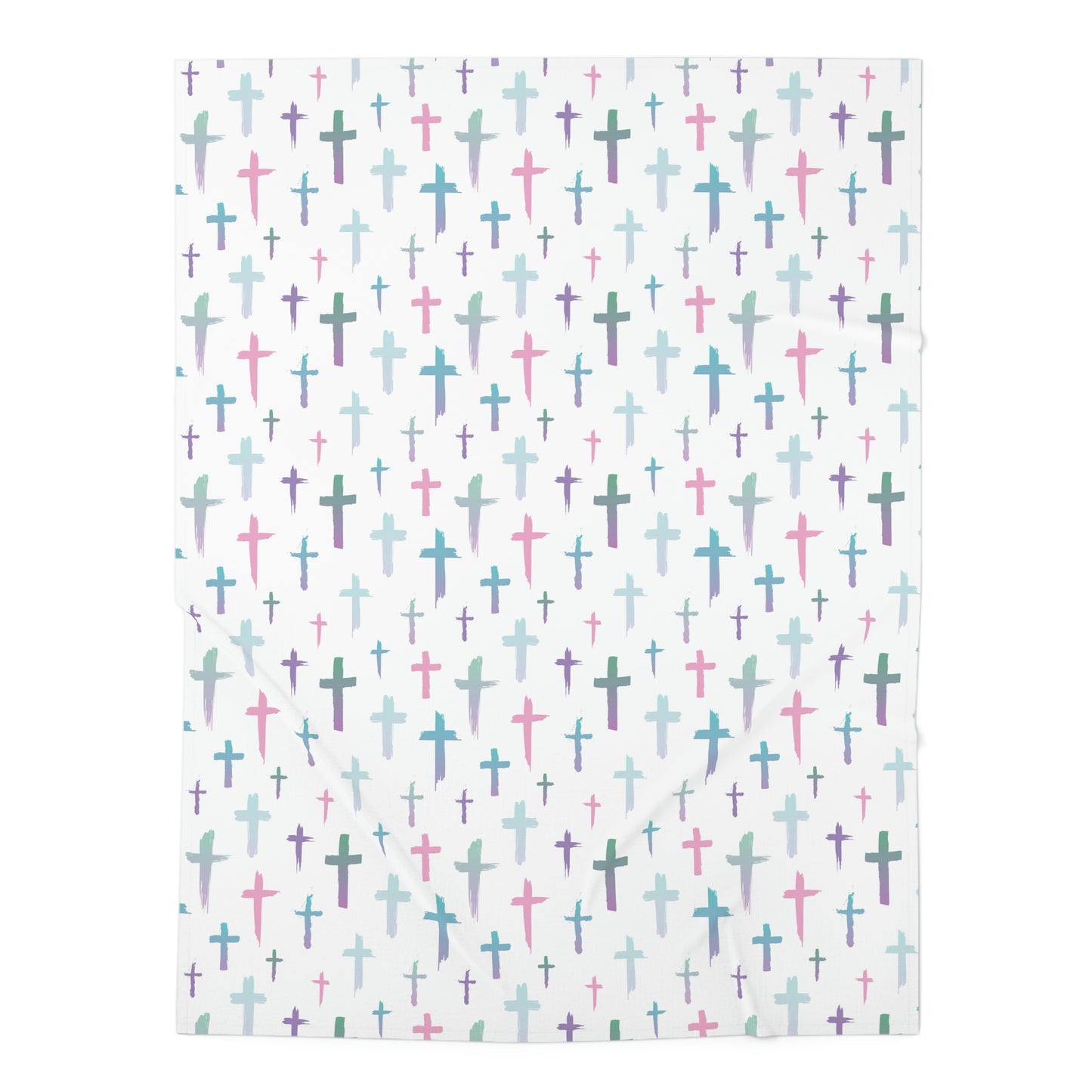 Colourful Watercolour Cross Print - Baby Swaddle Blanket | Inspirational Christian Gift